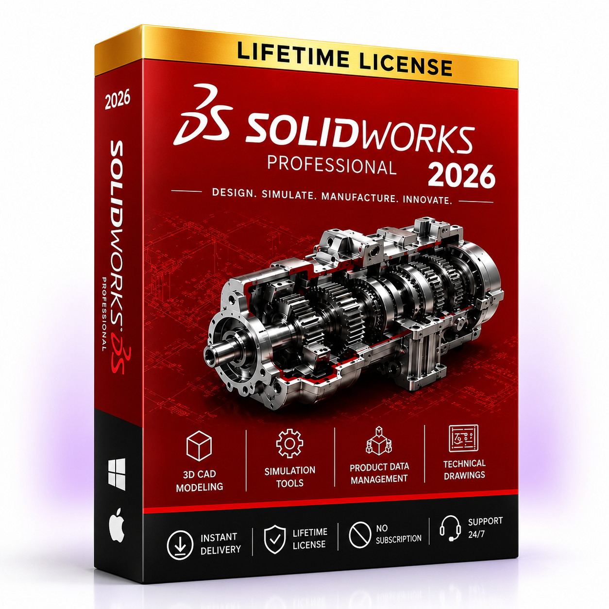Complete CAD, 3D & CNC Design Bundle | AutoCAD 2026 + SOLIDWORKS 2026 + SketchUp Pro 2026 + Aspire 12.5 + LightBurn Pro | Lifetime License